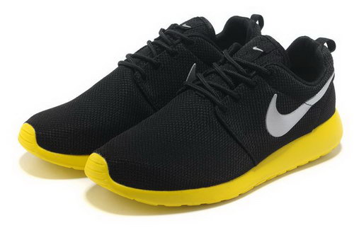 Nike Roshe Run Womens & Mens (unisex) Coal Black Lemon Yellow Outlet Store